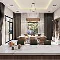 Modern Living Dining Room Interior With Chandelier Sofa Coffee Table And Wooden Decor