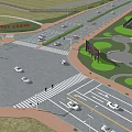 Municipal Road With Greenery Sidewalks Traffic Lanes And Vehicles In Urban Area