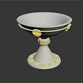 Elegant Silver Bowl Shaped Household Item With Intricate Carving And Red Gemstone Base