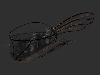 Innovative Tech Eyewear With Transparent Lenses And Orange Design Elements 3d model