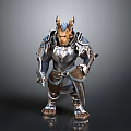 Game Movie Character Orc Warrior With Horns And Metallic Armor Design
