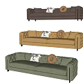 modern double sofa 3d model