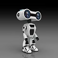 Smart Machine Robot With Large Round Eyes And White Black Humanoid Body Design