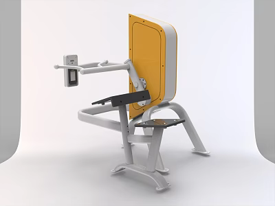 Professional Seated Strength Training Fitness Equipment With Yellow And White Stable Structure 3d model