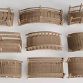 Modern Landscape Bridge Small Arch Bridge Wooden Arch Bridge Courtyard Bridge 3d model