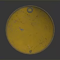 Yellow Radioactive Barrel With Black Yellow Warning Stripes And Radioactive Symbol