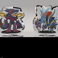 Colorful Digimon Figurines With Mechanical Design And Detailed Base
