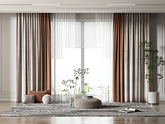 Modern Curtains 3d model