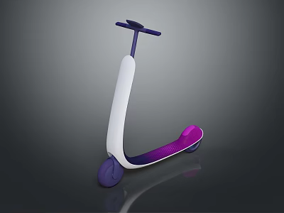 Modern Sleek Two Wheeled Scooter With White Frame And Purple Gradient Design 3d model