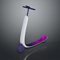 Modern Sleek Two Wheeled Scooter With White Frame And Purple Gradient Design