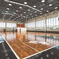 Modern Basketball Court Basketball Gymnasium Sports Stadium Basketball Rack Basket Basketball Game Stadium 3d model