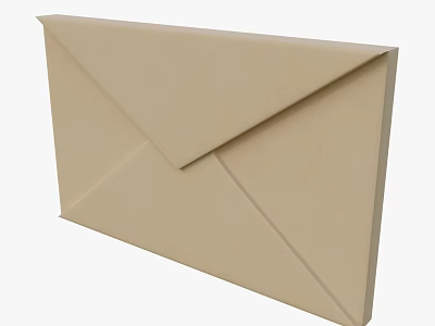 Beige Paper Envelope With Folded Flap Design For Daily Use Essentials 3d model