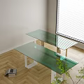 Modern Glass Coffee Table With Metal Frame And Sleek Design In Living Room Interior