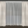 Beige Modern Curtains With Sheer Panels For Bright Window Interior Design 3d model