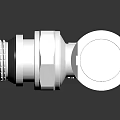Silver Metal Valve With White Top And Threaded Connection For Plumbing Use