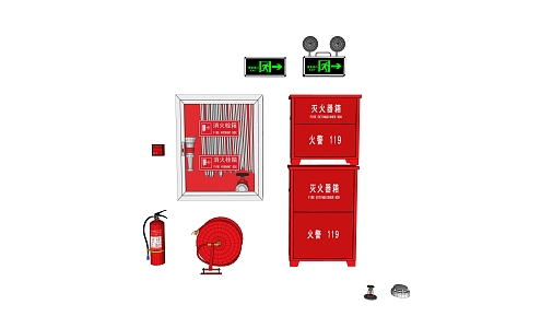 Modern fire fighting equipment 3d model