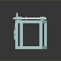 Light Blue Industrial Mechanical Device With Metal Frame Horizontal Rollers And Wheels 3d model