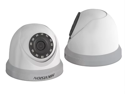 HIKVISION White Dome Surveillance Cameras With Front And Side View Designs 3d model