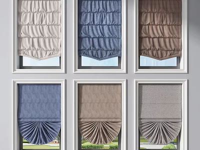 modern roman curtain cloth curtain blackout curtain 3d model