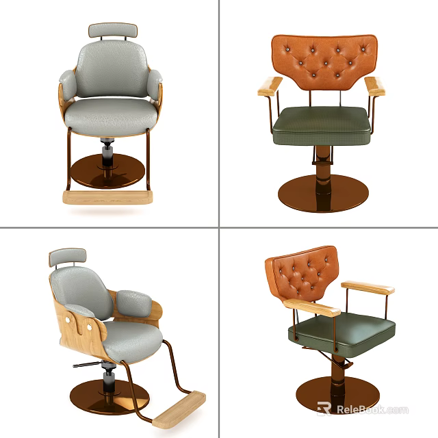 Various Massage Chair Designs Featuring Colorful Upholstery Wooden Arms And Swivel Bases 3d model 