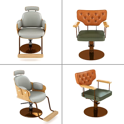 Various Massage Chair Designs Featuring Colorful Upholstery Wooden Arms And Swivel Bases 3d model