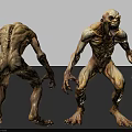 Detailed Monster Figure Design With Front And Back View Sculpture