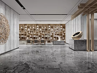 New Chinese Hall Hotel Lobby View 3d model