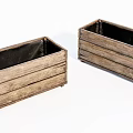 Two Rustic Wooden Storage Boxes With Rectangular Shape And Natural Texture
