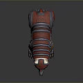 3D Rendered Armored Bear With Decorative Red And Gray Armor Design Details