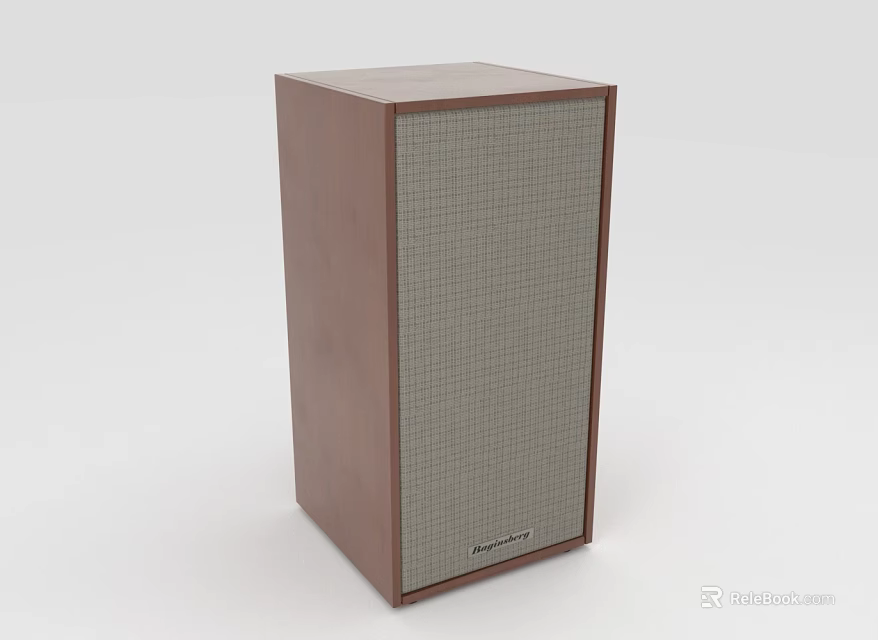 Upright Speaker With Wooden Casing And Grille Panel For Audio Playback Experience 3d model 