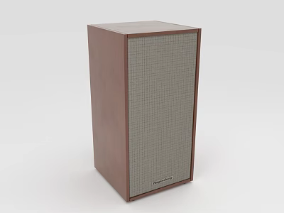 Upright Speaker With Wooden Casing And Grille Panel For Audio Playback Experience 3d model