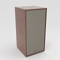 Upright Speaker With Wooden Casing And Grille Panel For Audio Playback Experience 3d model