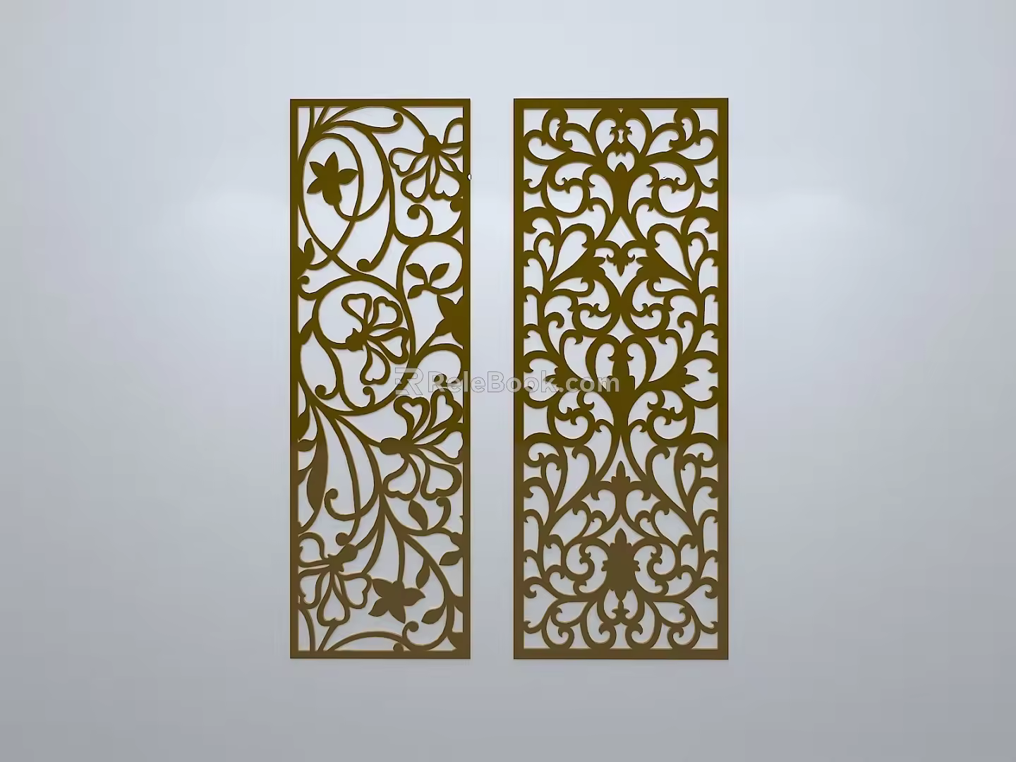 Chinese-style window grilles silhouette pane window sill border openwork window 3d model
