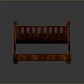 Classic Dark Brown Wooden Baby Crib With Carved Railing Sides And Drawer Base