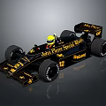 John Player Special Marlboro Black And Gold Race Car With Driver Yellow Helmet Number 12