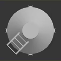 Industrial Silver Metal Silo Structure With Ladder And Conical Top Design