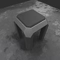 Modern Gray Bar Stool With Geometric Seat And Sturdy Support Structure
