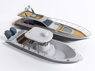 Two Stylish Yachts With Unique Designs 3d model Two Stylish Yachts With Unique Designs 3d model