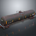 Rusty Metal Tank Railway Wagon With Ladder And Wheels Industrial Design