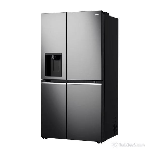 Modern Stainless Steel French Door Refrigerator Freezer With Ice And Water Dispenser 3d model 