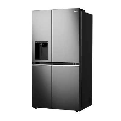 Modern Stainless Steel French Door Refrigerator Freezer With Ice And Water Dispenser 3d model