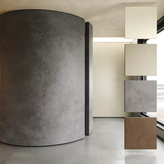 Modern Kitchen Interior With Natural Stone Surfaces And Wooden Decor Elements 3d model 