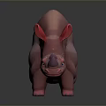 Adorable Pink Rhinoceros Stuffed Toy With Sparkling Details And Soft Texture