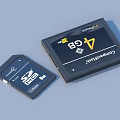 Essential Digital Memory Cards Including SD And CompactFlash With 8GB 4GB Storage 3d model