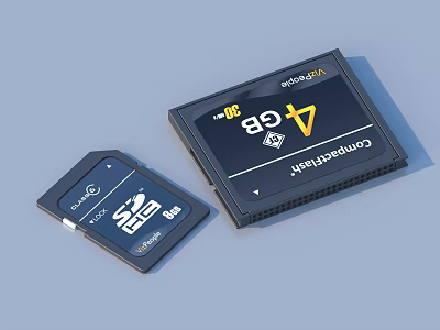 Essential Digital Memory Cards Including SD And CompactFlash With 8GB 4GB Storage 3d model