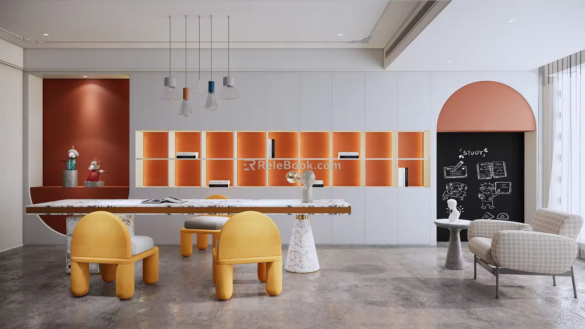 Modern study 3d model