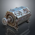 Rusted Electric Motor With Metal Casing Shaft And Stable Base Industrial Machinery Component