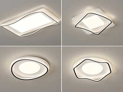 Modern Ceiling Lights With Various Geometric Shapes And Soft Lighting For Interior Decor 3d model