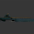 Futuristic Teal Water Vehicle With Yellow Accents And Streamlined Open Deck Design