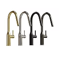 Elegant Sleek Golden Modern Faucet With Curved Spout And Single Handle Design